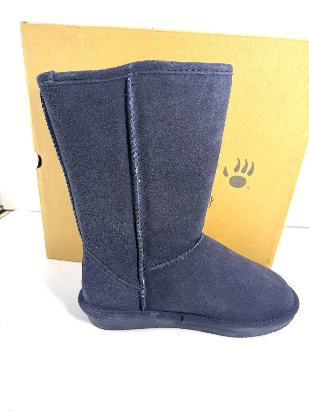 BearPaw Navy Tall Suede-Style Winter Boots for Women